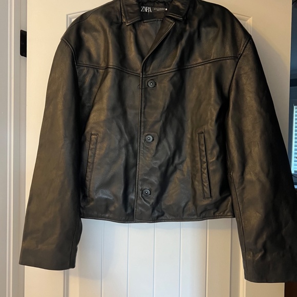 Zara genuine leather jacket NWOT - Picture 5 of 6
